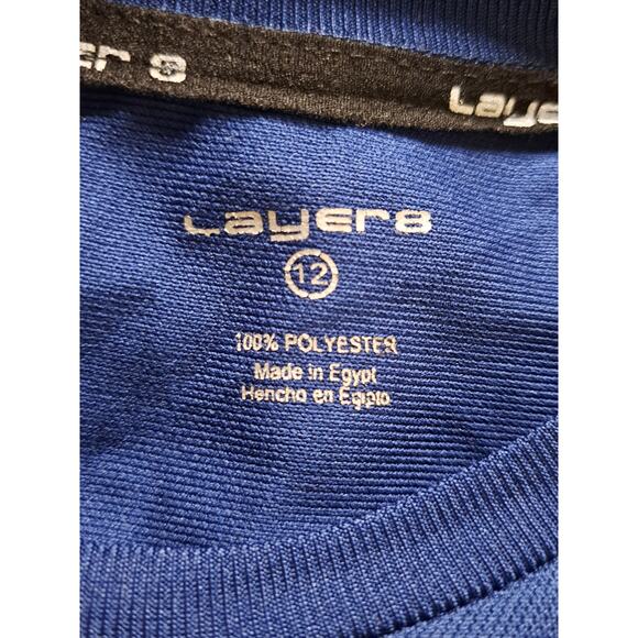 Boy's Layer 8 Blue white and Gray T-Shirt Size 12 - Picture 5 of 8